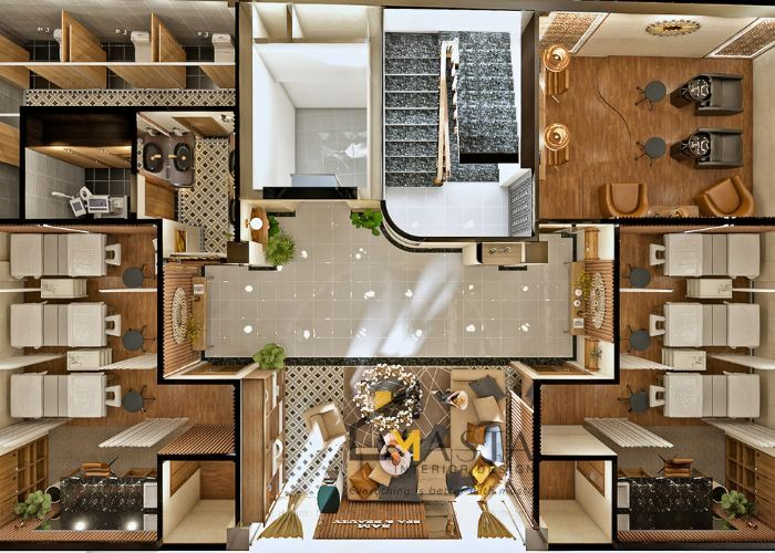 Bản mô phỏng thiết kế thi công spa 3D Bản mô phỏng thiết kế thi công spa 3D