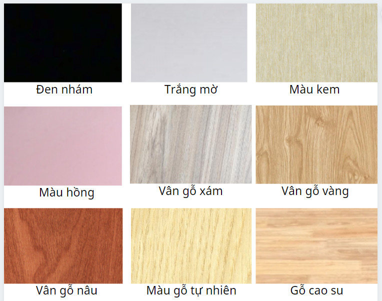 Bảng màu gỗ công nghiệp mdf phủ memlamine Bảng màu gỗ công nghiệp mdf phủ memlamine