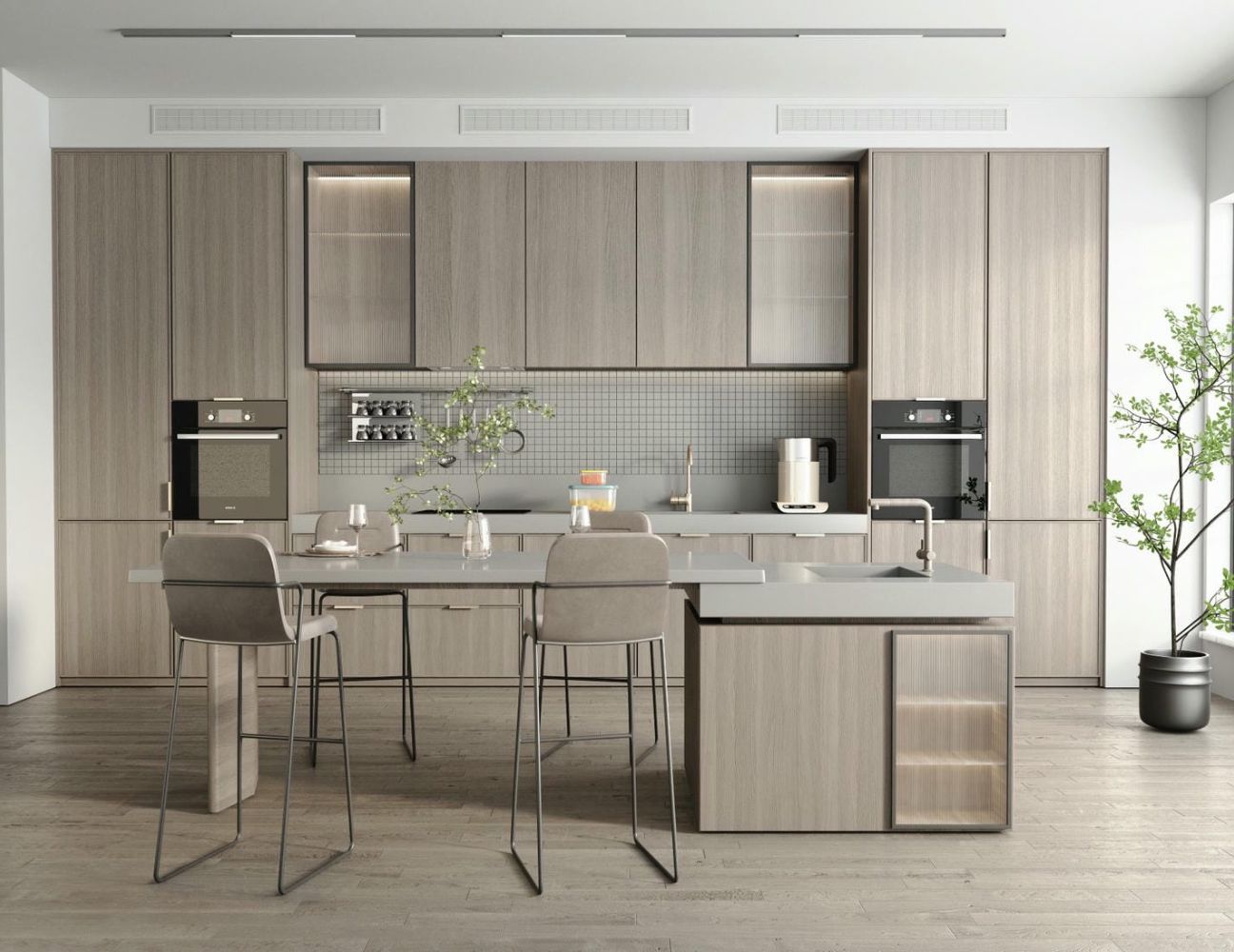 Bếp chữ I dài 4m