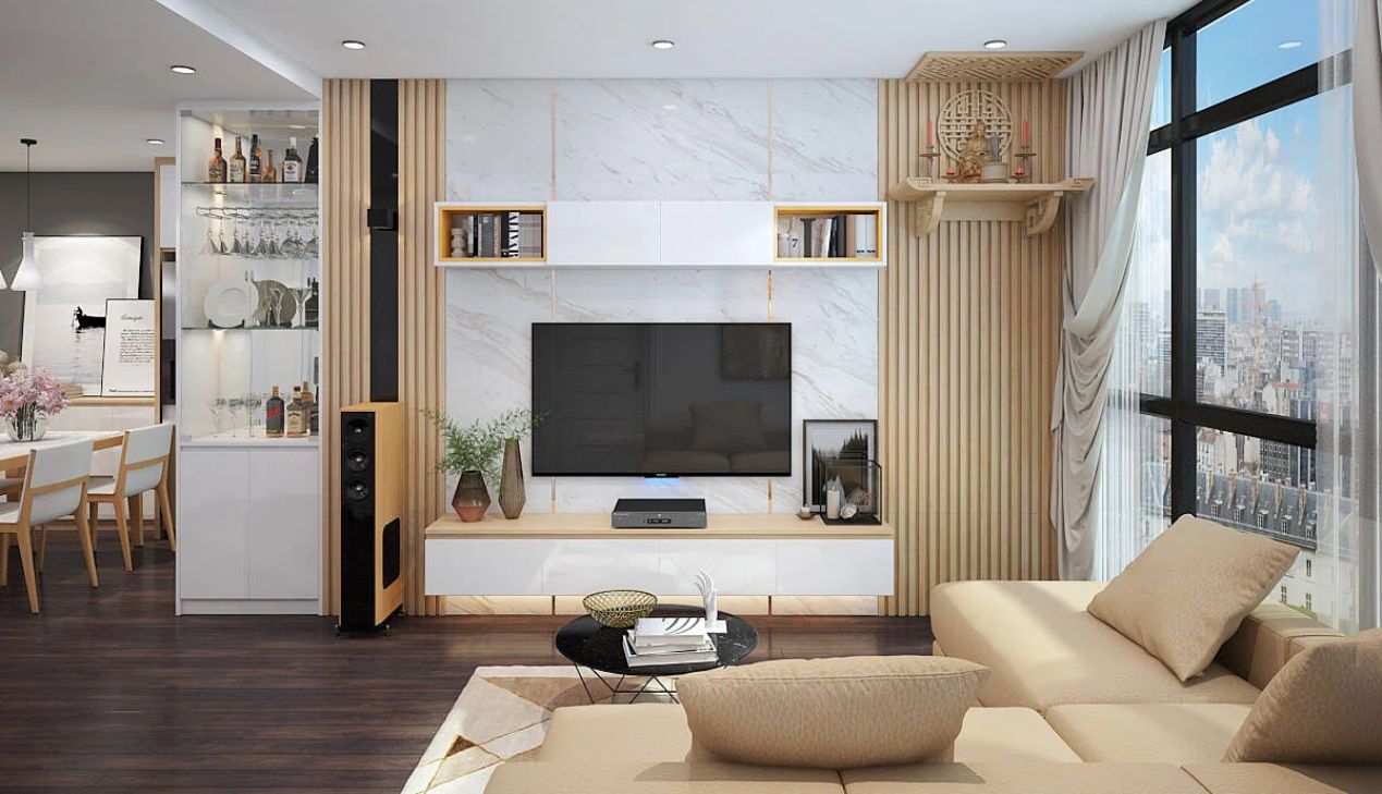 Bố trí bàn thờ treo tường giao thoa giữa truyền thống và hiện đại