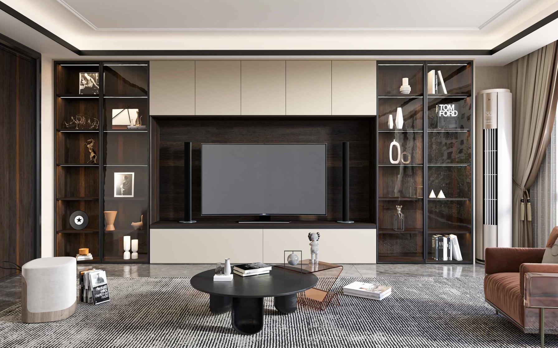 Bố trí kệ tivi phù hợp kích thước phòng khách Bố trí kệ tivi phù hợp kích thước phòng khách