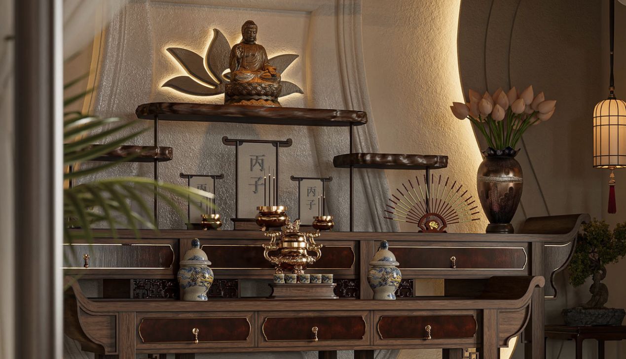 Cách đặt phòng thờ trên cầu thang
