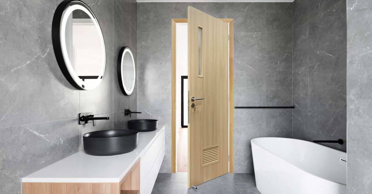 Cửa nhà vệ sinh bằng gỗ công nghiêp