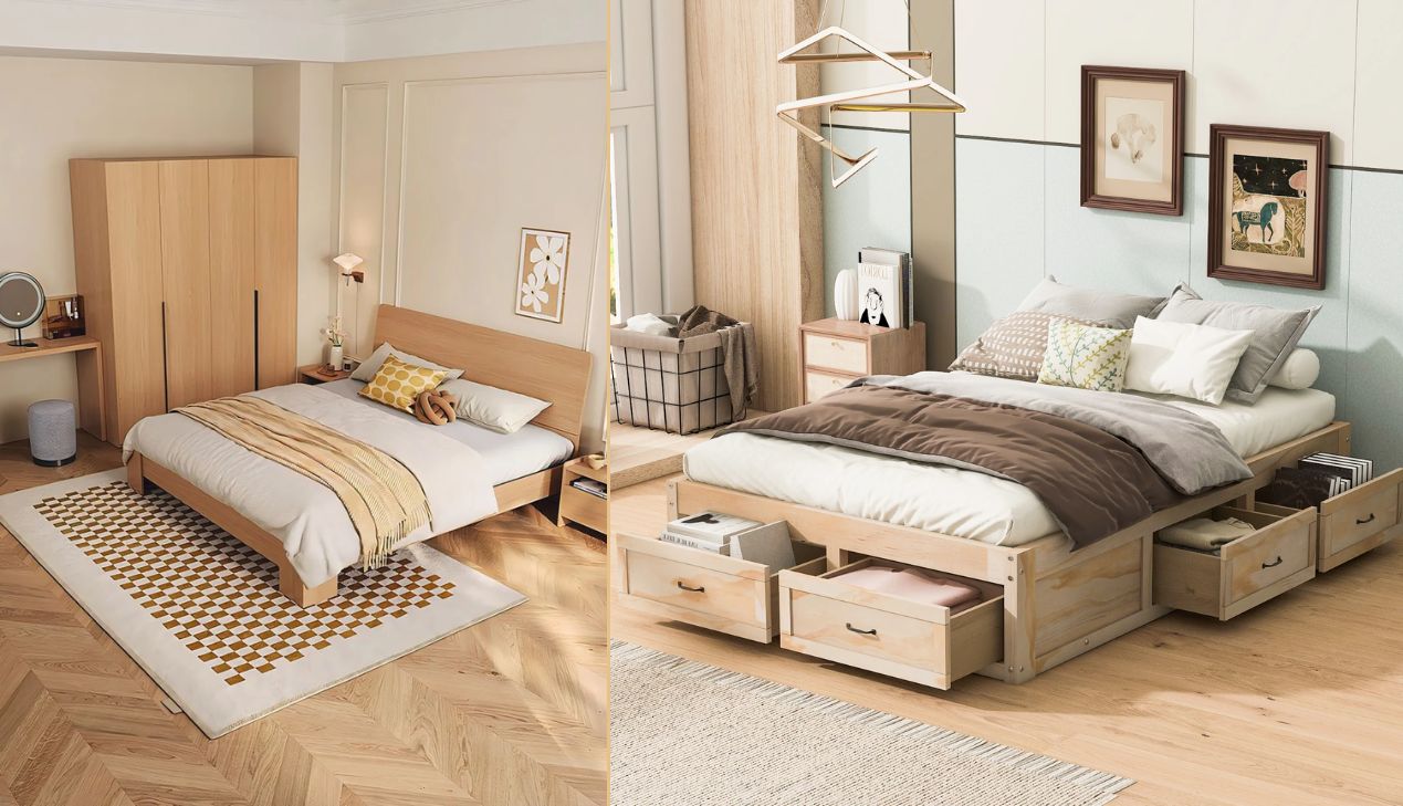 Đặt giường gỗ ở phòng ngủ có khí hậu khô ráo