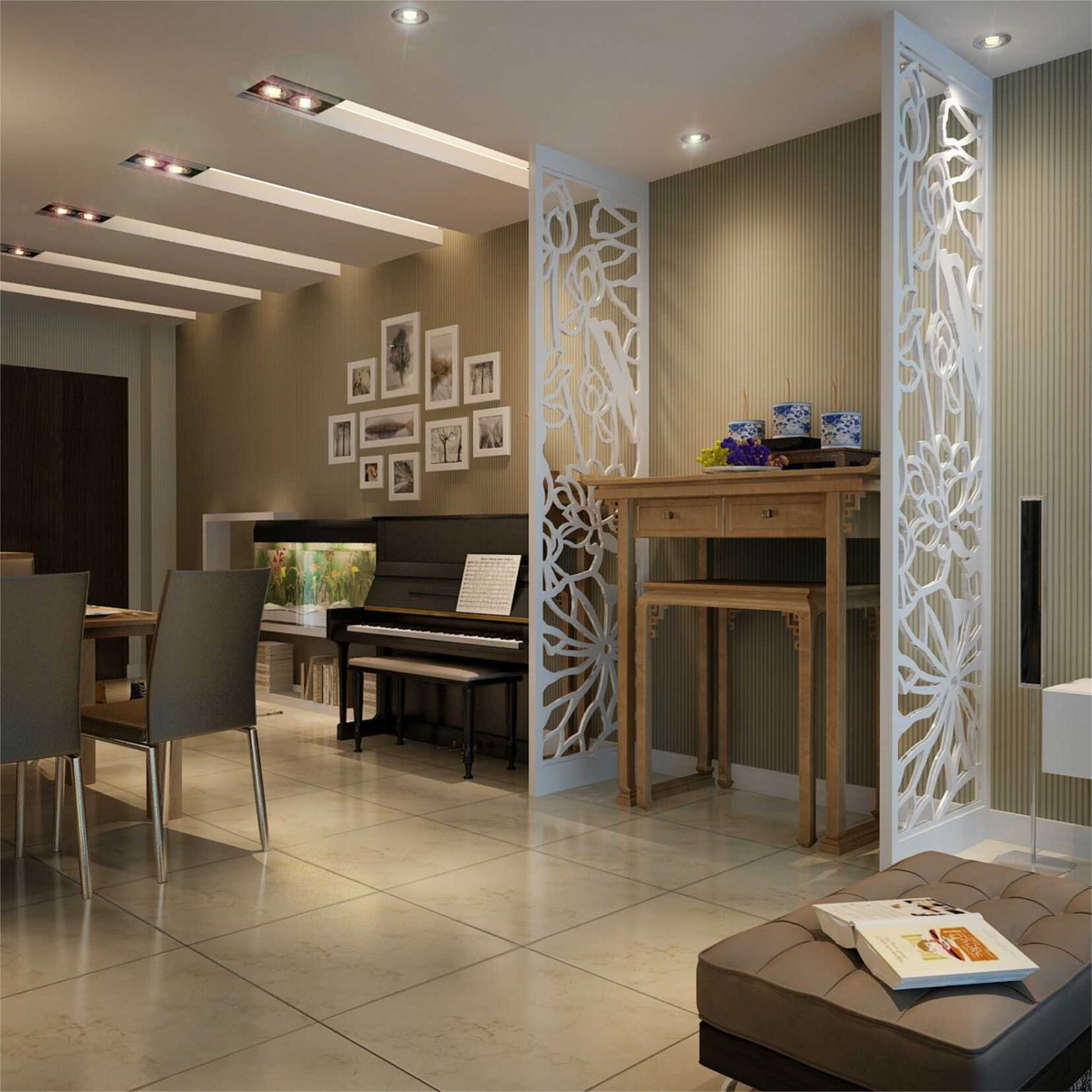 Decor phòng thờ có không gian đọc sách Decor phòng thờ có không gian đọc sách