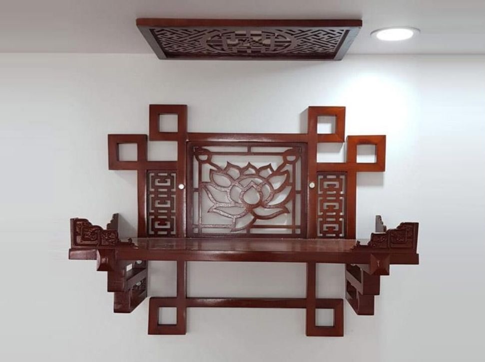 Độ cao lý tưởng khi đặt bàn thờ treo tường ở phòng khách