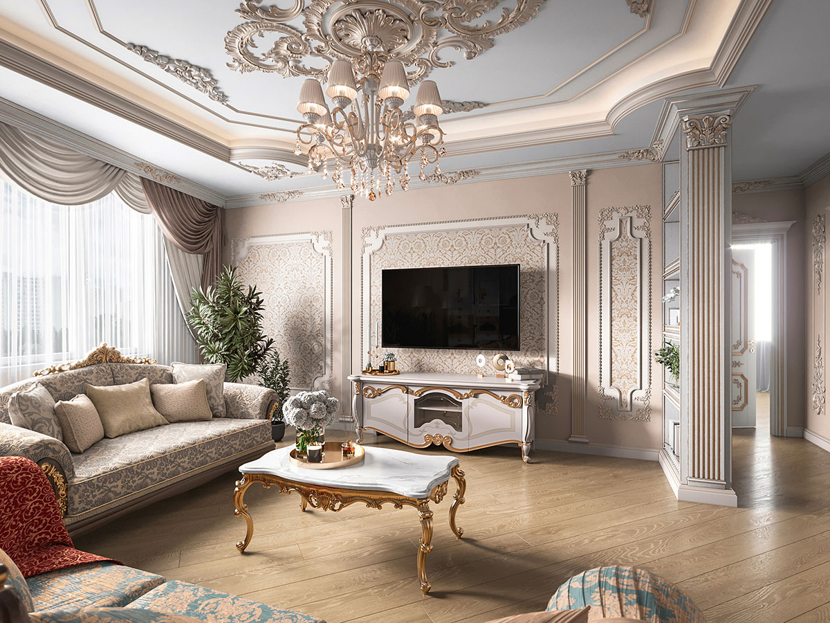 Dự án nội thất biệt thự cổ điển Dự án nội thất biệt thự cổ điển
