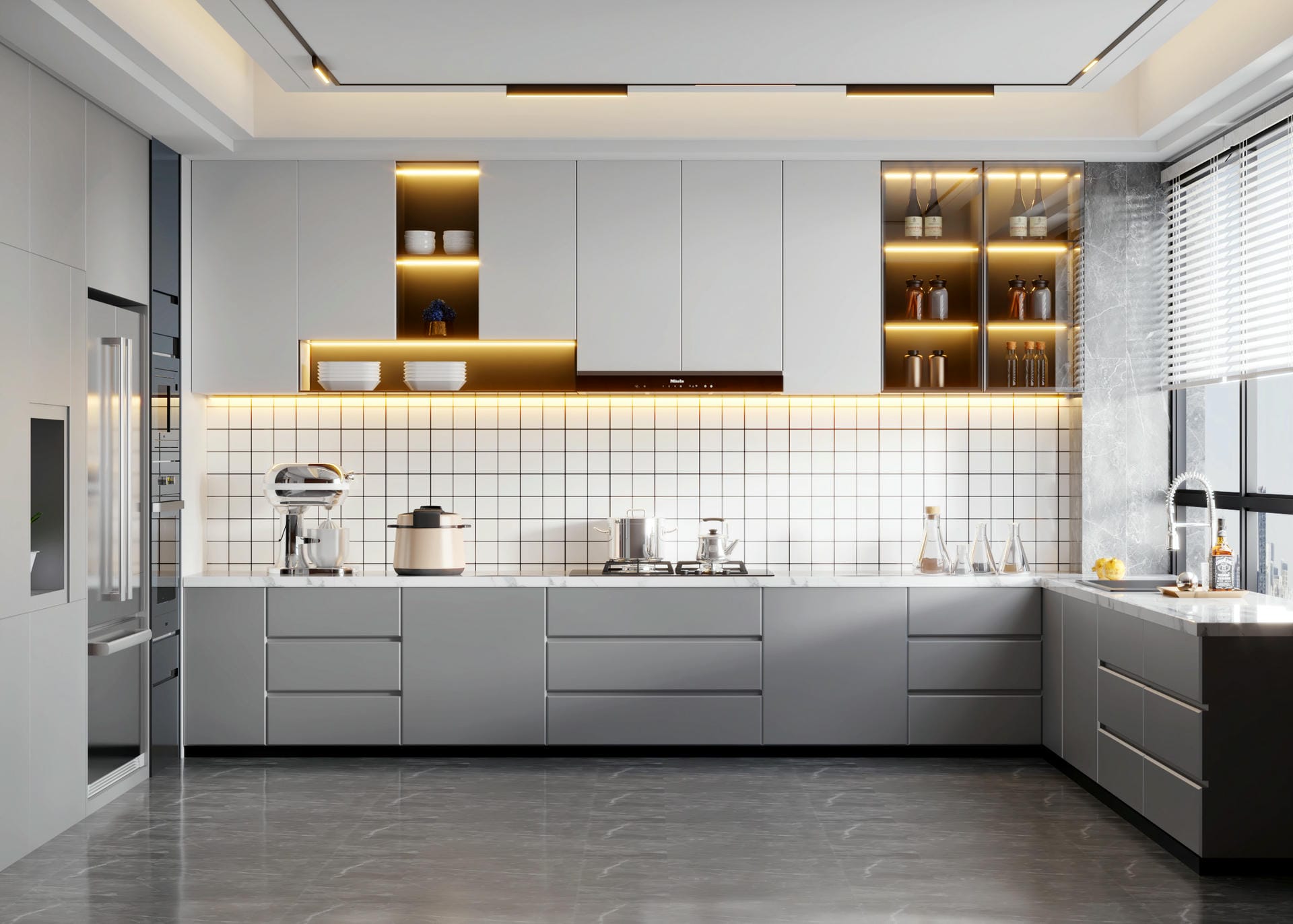 Gạch lát sàn phòng bếp nhà ống Gạch lát sàn phòng bếp nhà ống