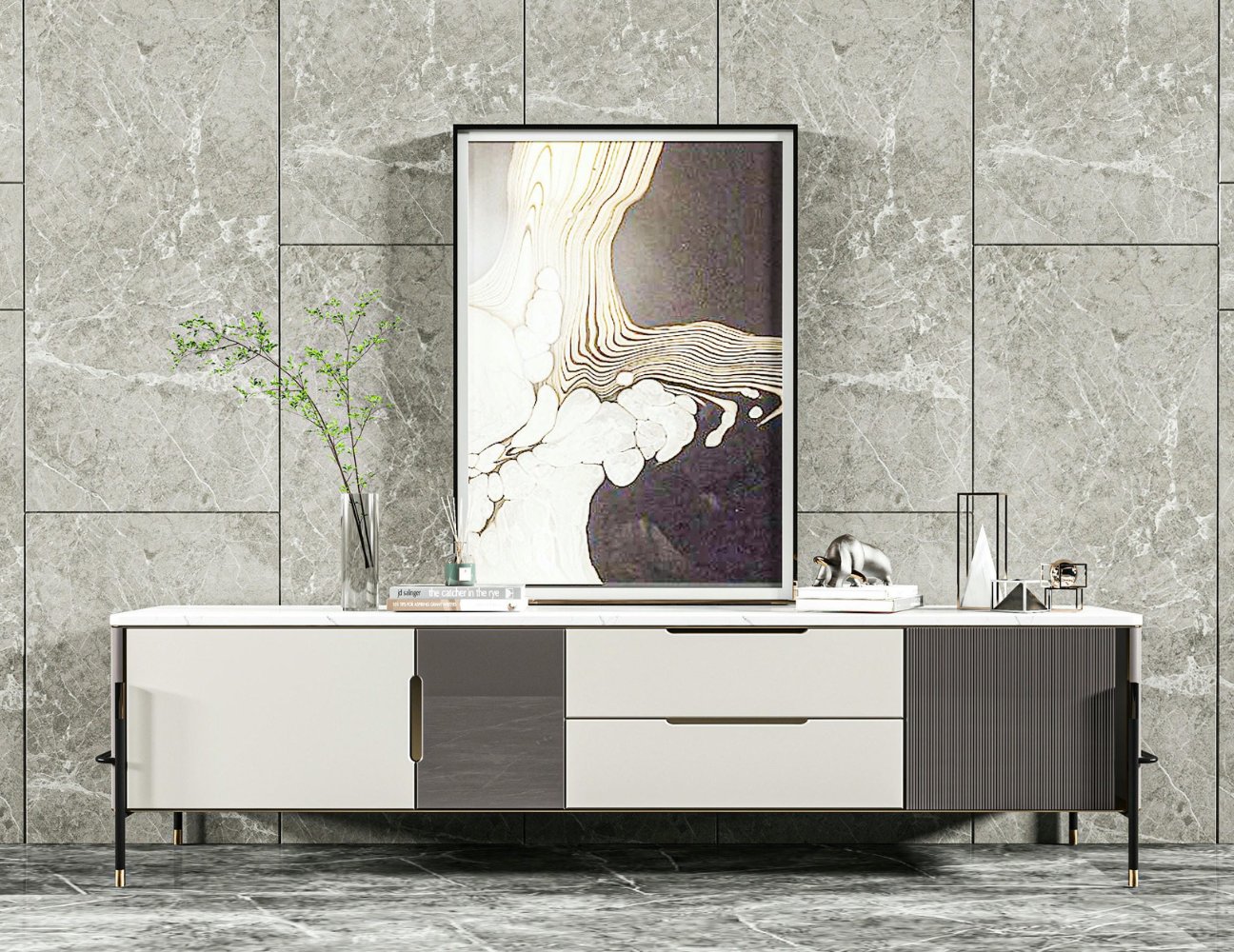 Kệ gỗ trang trí hiện đại