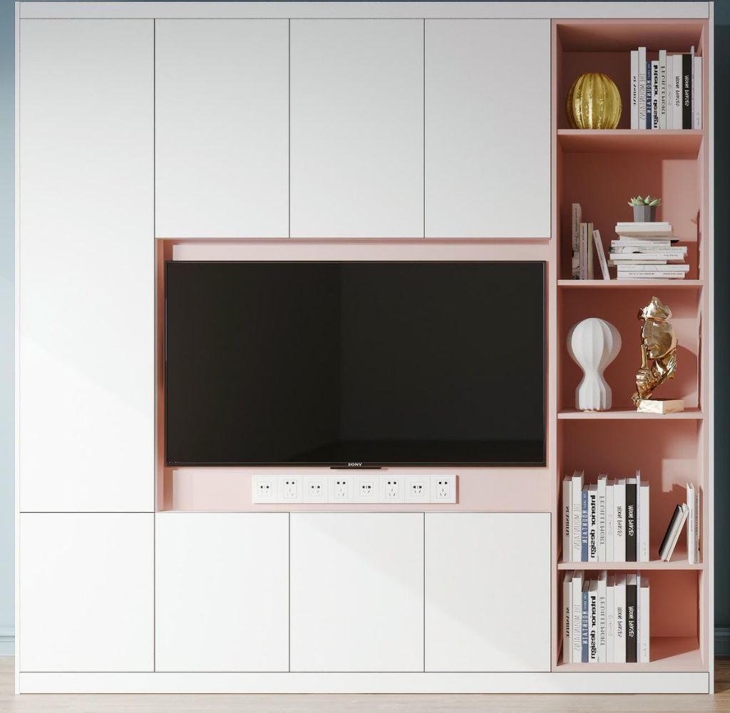 Kệ tường phòng khách tối ưu diện tích