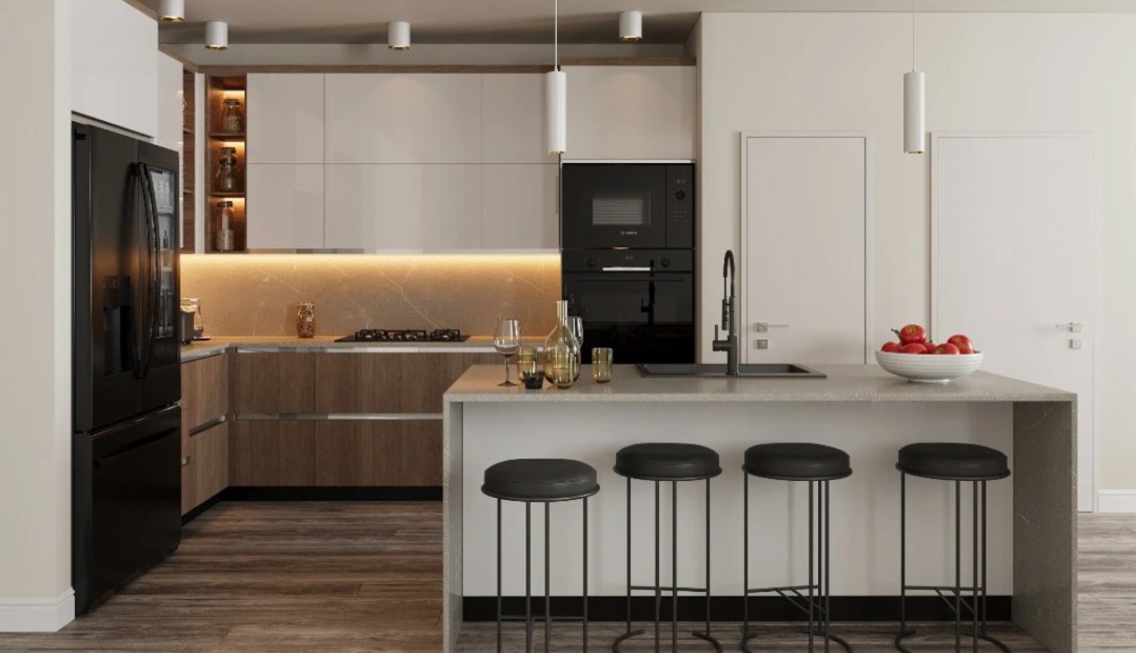 Kết hợp màu cho tủ bếp gỗ công nghiệp MDF Kết hợp màu cho tủ bếp gỗ công nghiệp MDF