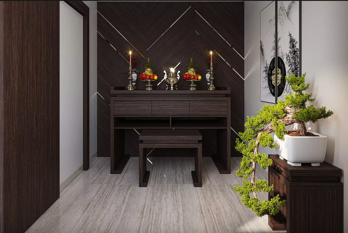 Không gian phòng thờ không chỉ giúp tịnh tâm mà còn giúp tập trung làm việc Không gian phòng thờ không chỉ giúp tịnh tâm mà còn giúp tập trung làm việc