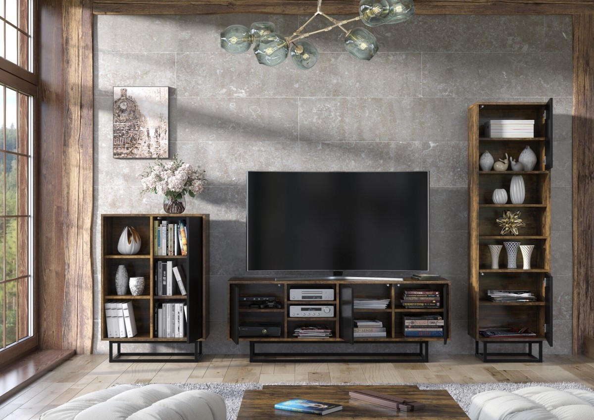 Mẫu kệ tivi phong cách Industrial Cài  Mẫu kệ tivi phong cách Industrial