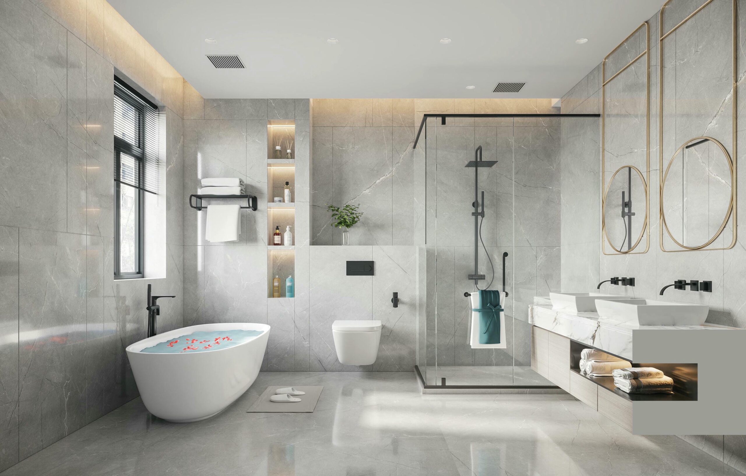 Mẫu thiết kế nội thất phòng tắm hiện đại Mẫu thiết kế nội thất phòng tắm hiện đại