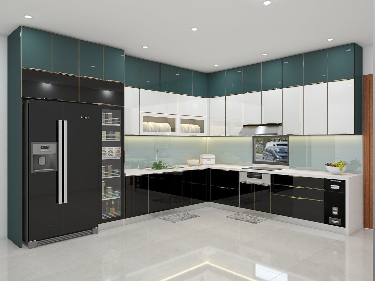Mẫu thiết kế tủ lạnh đặt đầu cạnh ngắn