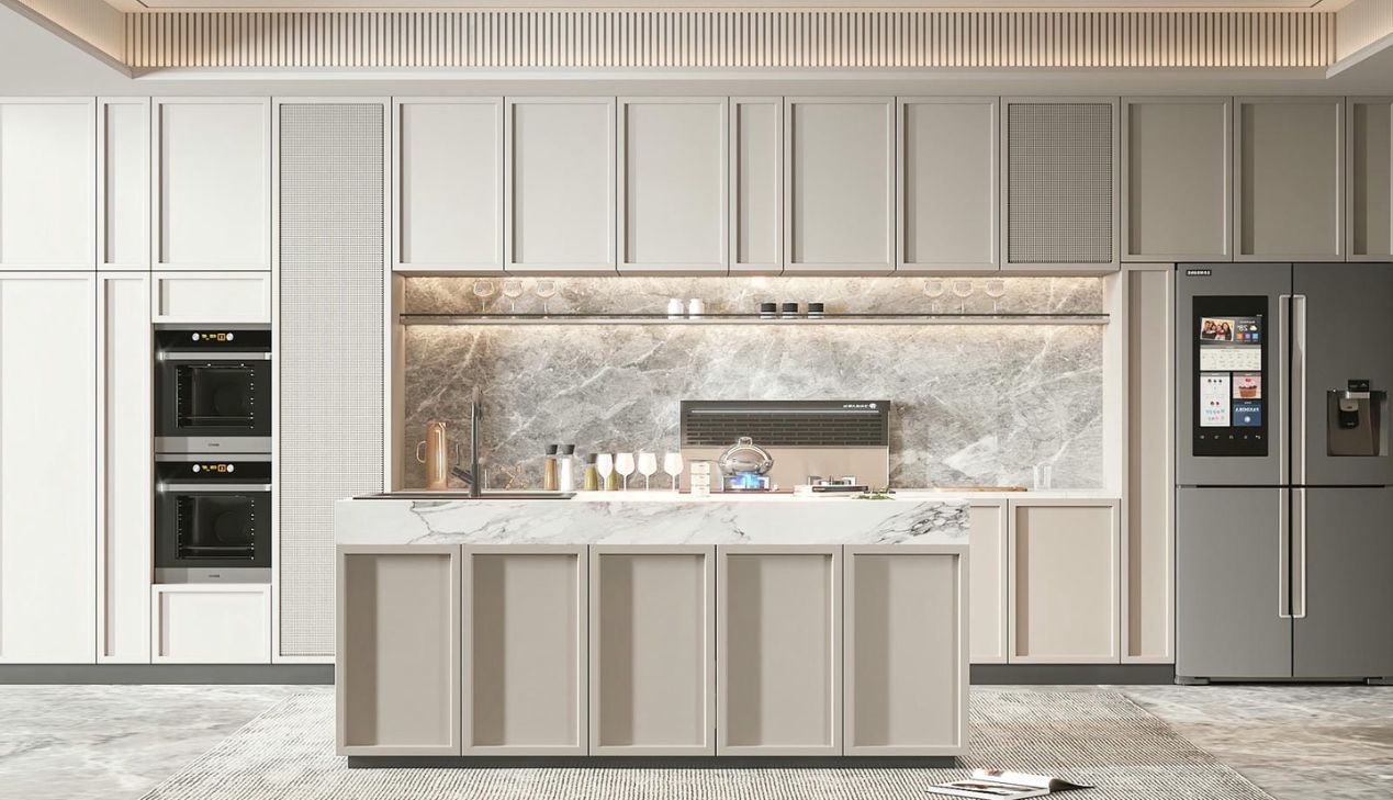 Mẫu tủ bếp chữ I có kích thước chuẩn