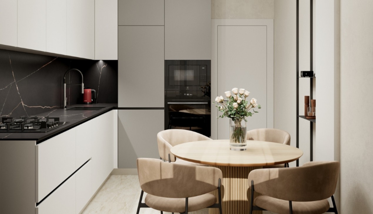 Mẫu tủ bếp gỗ công nghiệp MDF cho nhà có không gian nhỏ Mẫu tủ bếp gỗ công nghiệp MDF cho nhà có không gian nhỏ