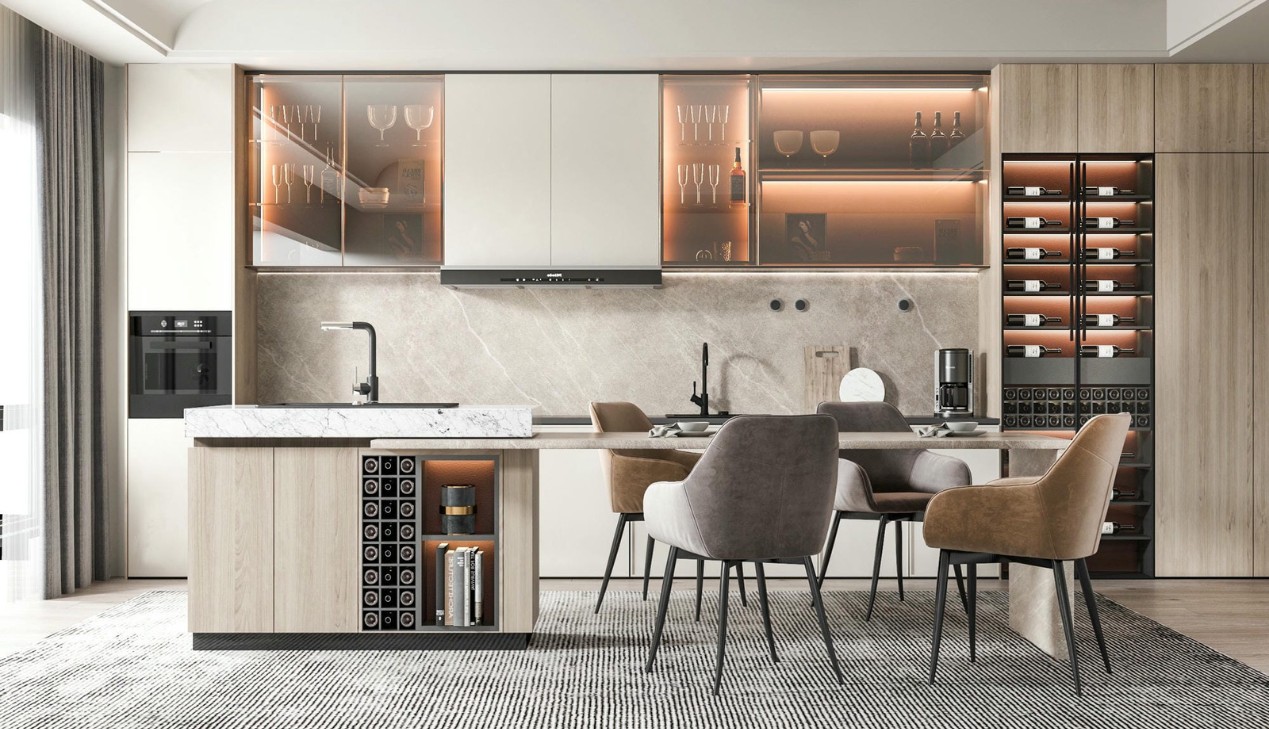 Mẫu tủ bếp gỗ công nghiệp MDF đẹp năm 2025 Mẫu tủ bếp gỗ công nghiệp MDF đẹp năm 2025
