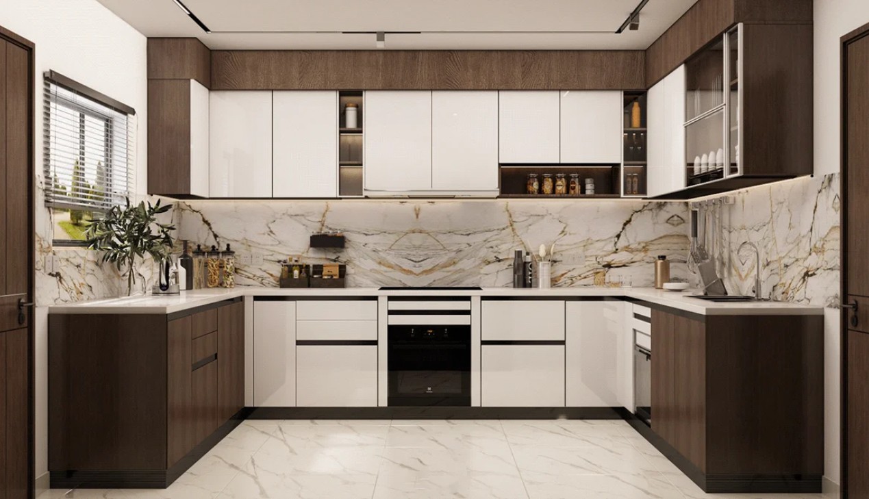Mẫu tủ bếp gỗ công nghiệp MDF đơn giản mà đẹp Mẫu tủ bếp gỗ công nghiệp MDF đơn giản mà đẹp