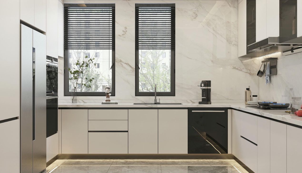 Mẫu tủ bếp nhựa melamine