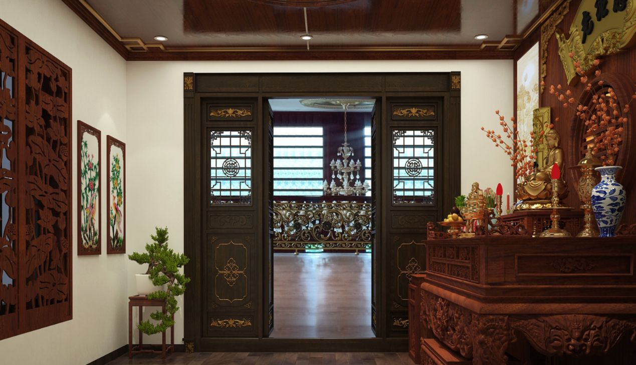 Mẫu vách ngăn phòng thờ