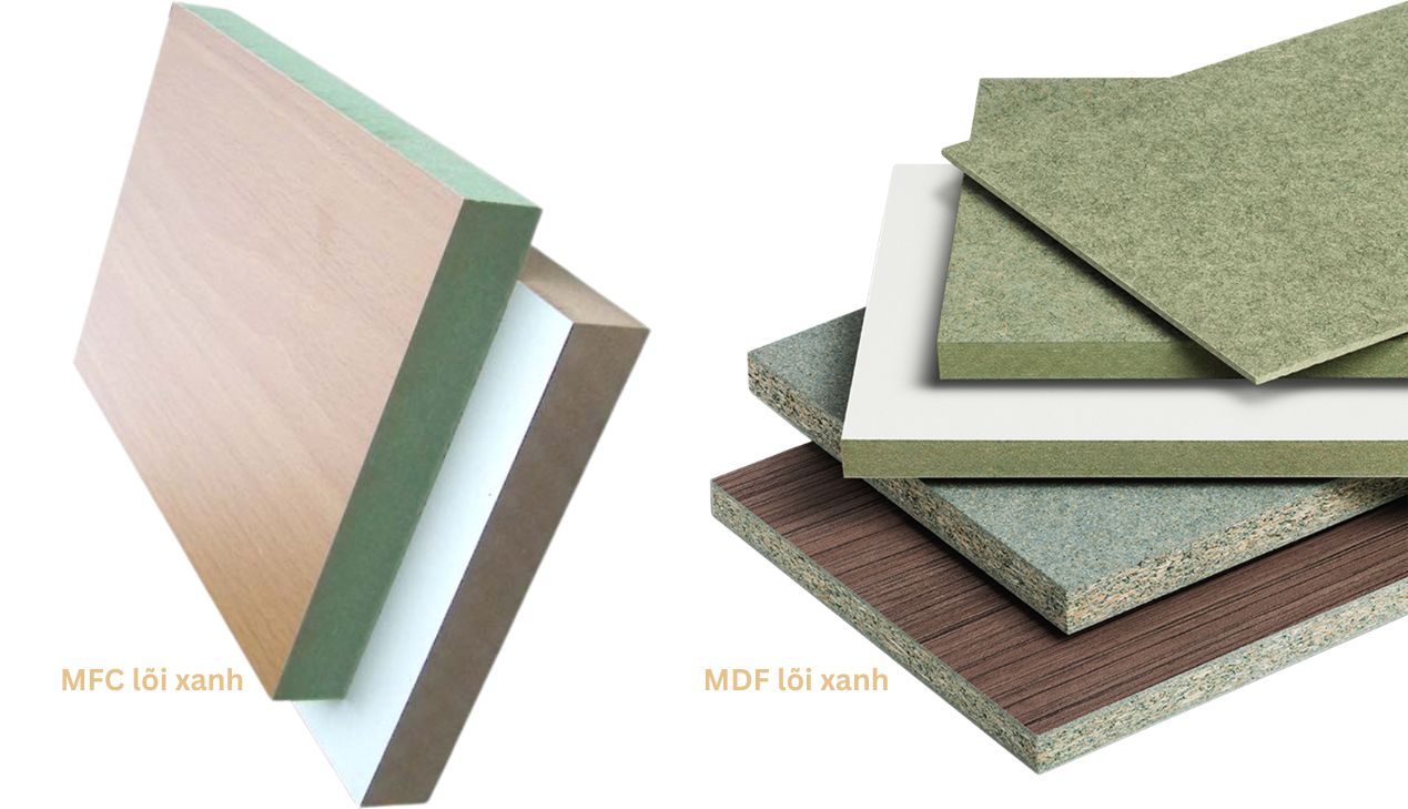 MFC lõi xanh vs MDF lõi xanh