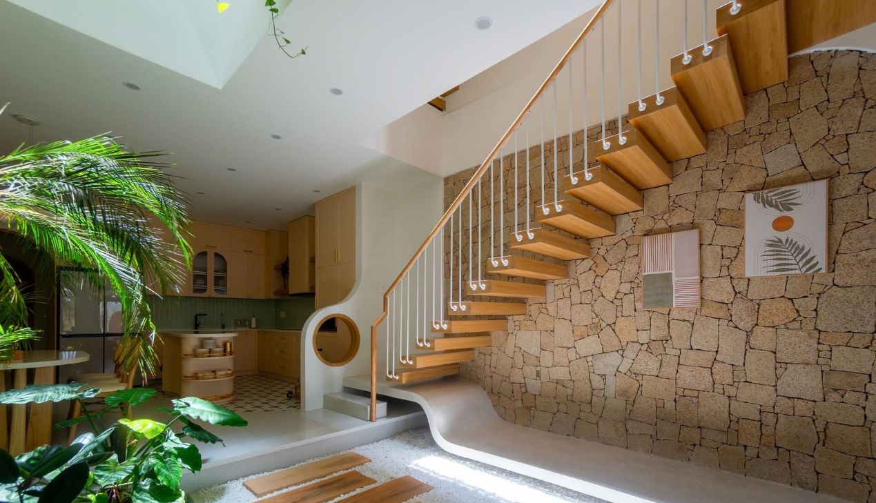 Những mẫu cầu thang gỗ tự nhiên đẹp