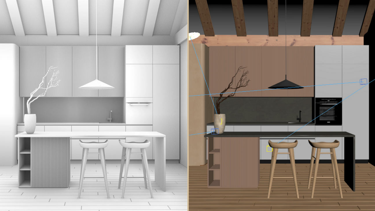 Phối cảnh 3D cho tủ bếp đẹp
