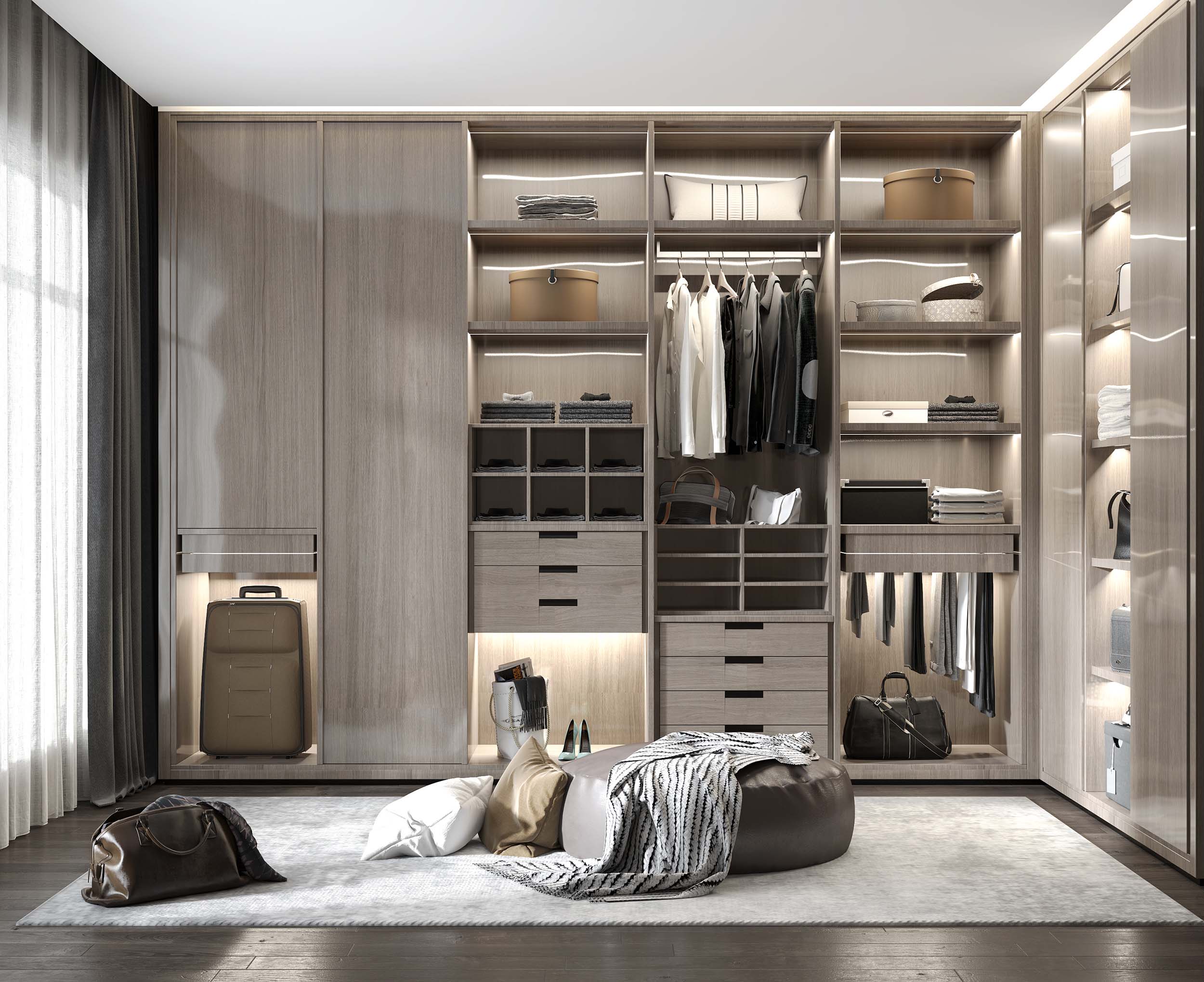 Phong cách thiết kế nội thất phòng thay đồ hiện đại