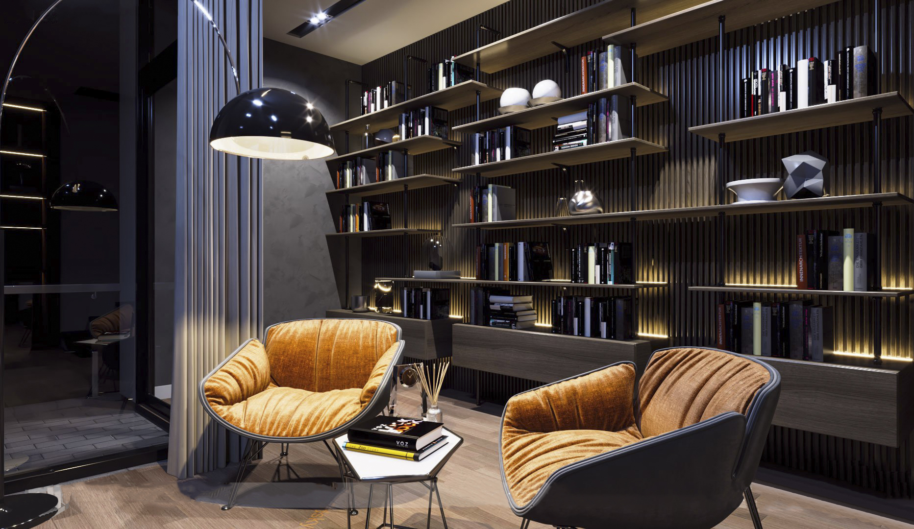 Phòng đọc sách thiết kế sang trọng Phòng đọc sách thiết kế sang trọng