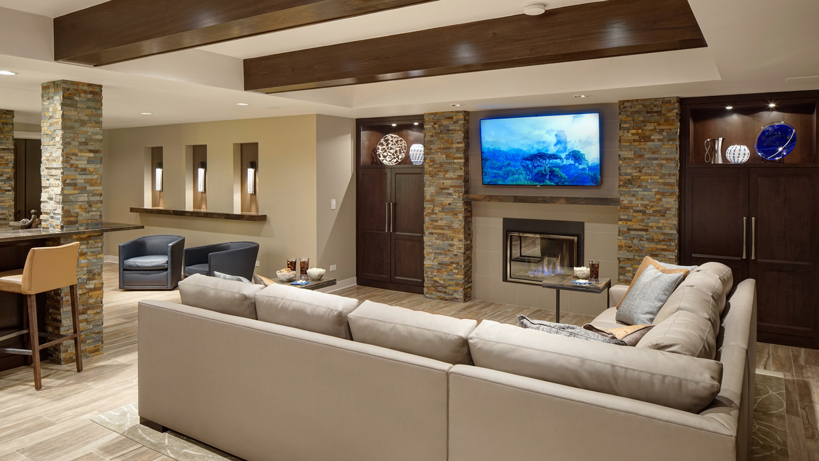 Phòng giải trí với sofa sang trọng Phòng giải trí với sofa sang trọng