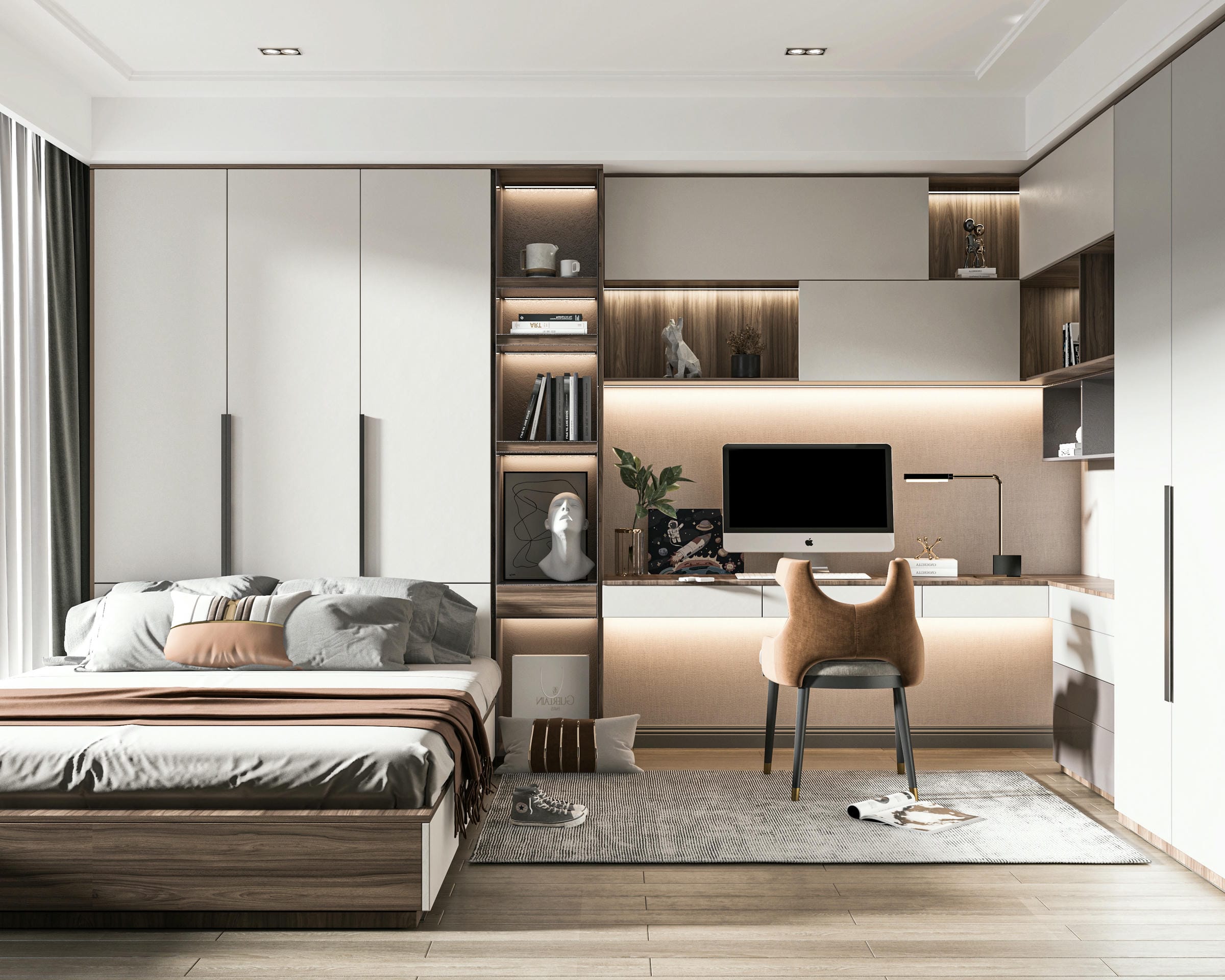 Phòng ngủ người lớn bằng gỗ công nghiệp