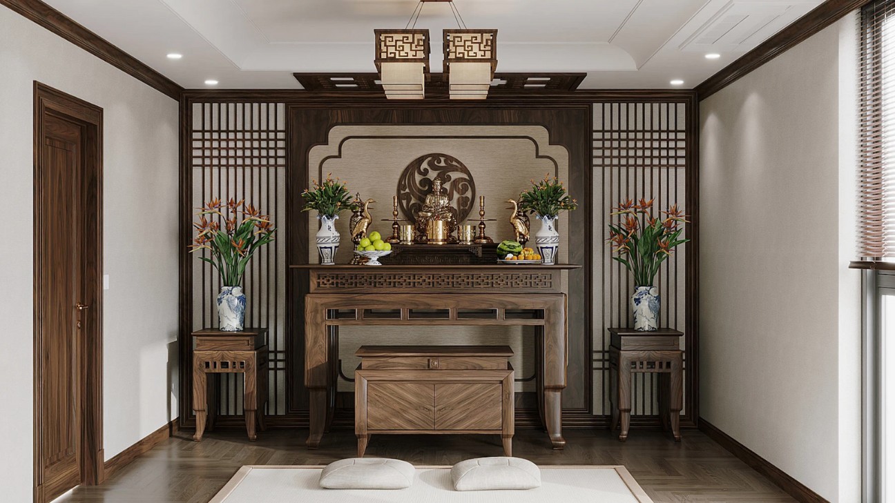 Phòng thờ liền phòng khách giải pháp cho nhà nhỏ Phòng thờ liền phòng khách giải pháp cho nhà nhỏ