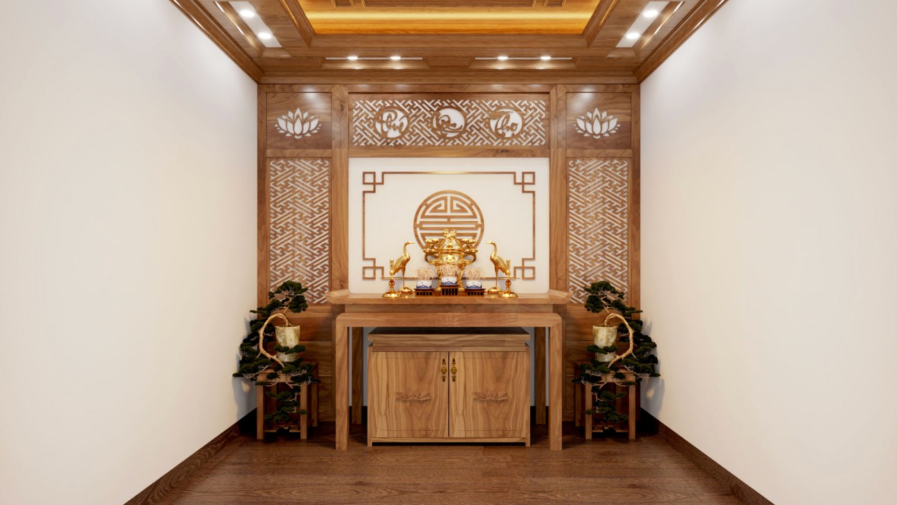 Phòng thờ nhỏ gọn cho nhà phố diện tích hạn chế Phòng thờ nhỏ gọn cho nhà phố diện tích hạn chế