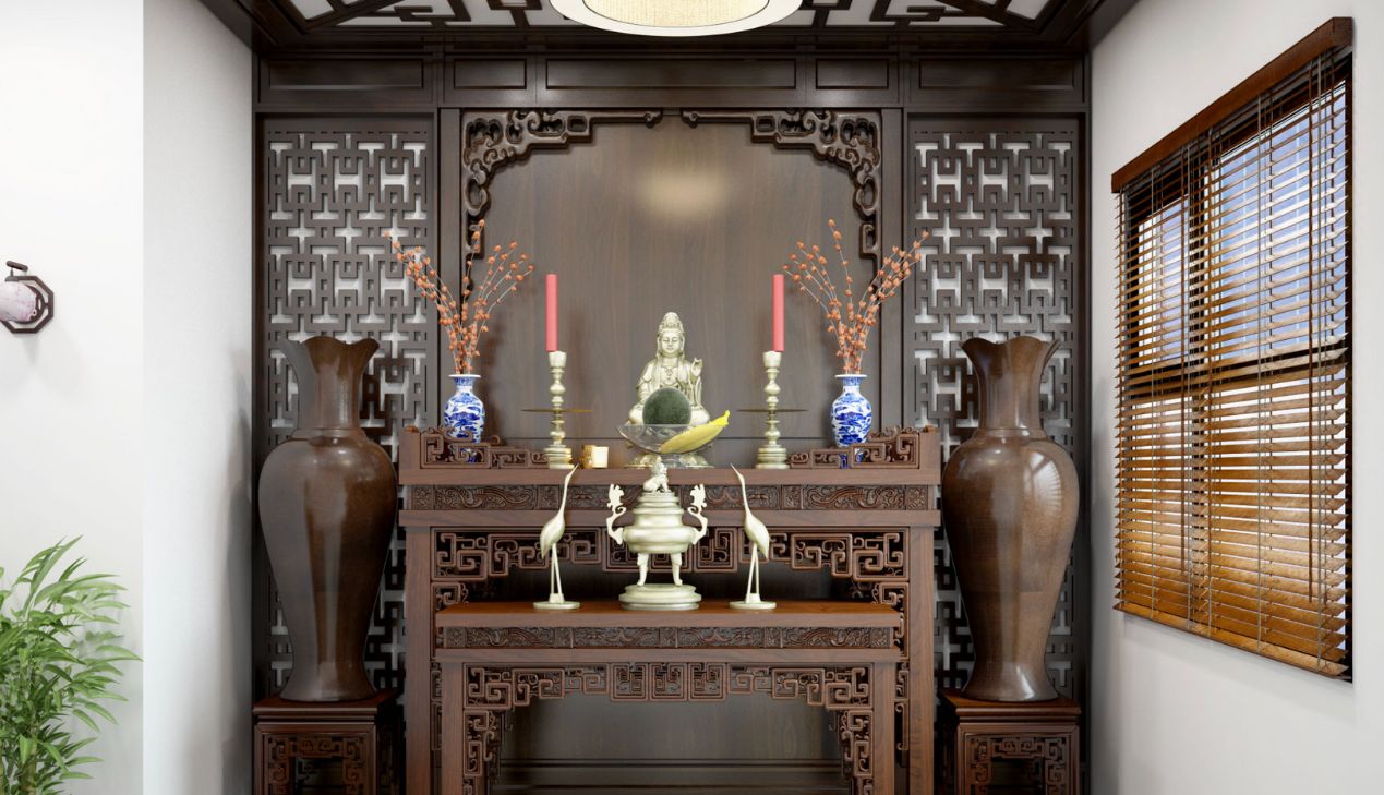 Phòng thờ Phật và gia tiên