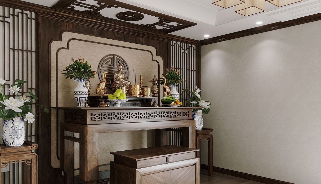 Phòng thờ trang nghiêm và hiện đại