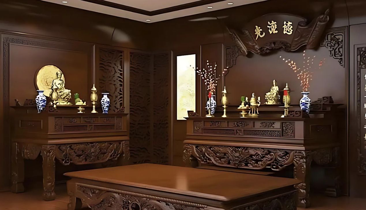 Sập thờ hoặc tủ thờ – Tùy theo không gian và phong cách