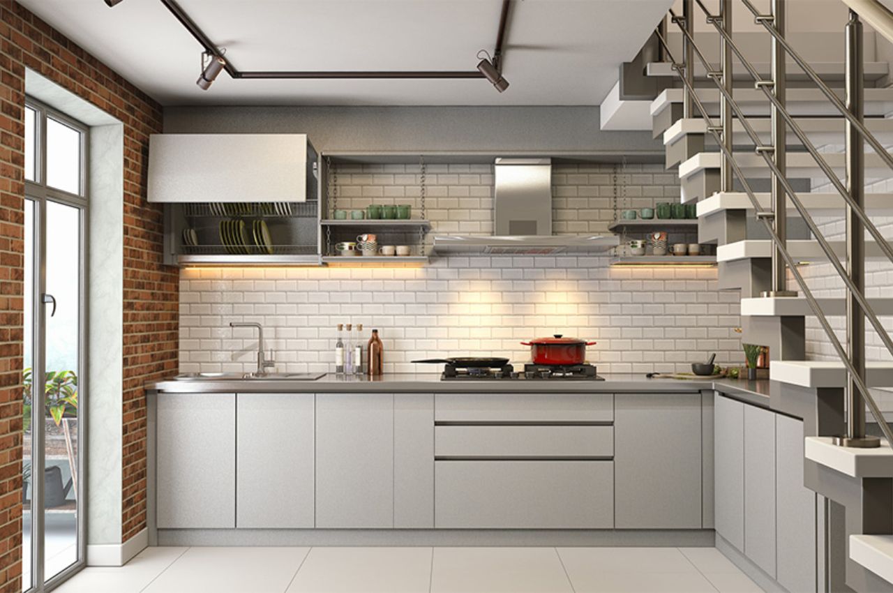 Tận dụng gầm cầu thang làm bếp Tận dụng gầm cầu thang làm bếp