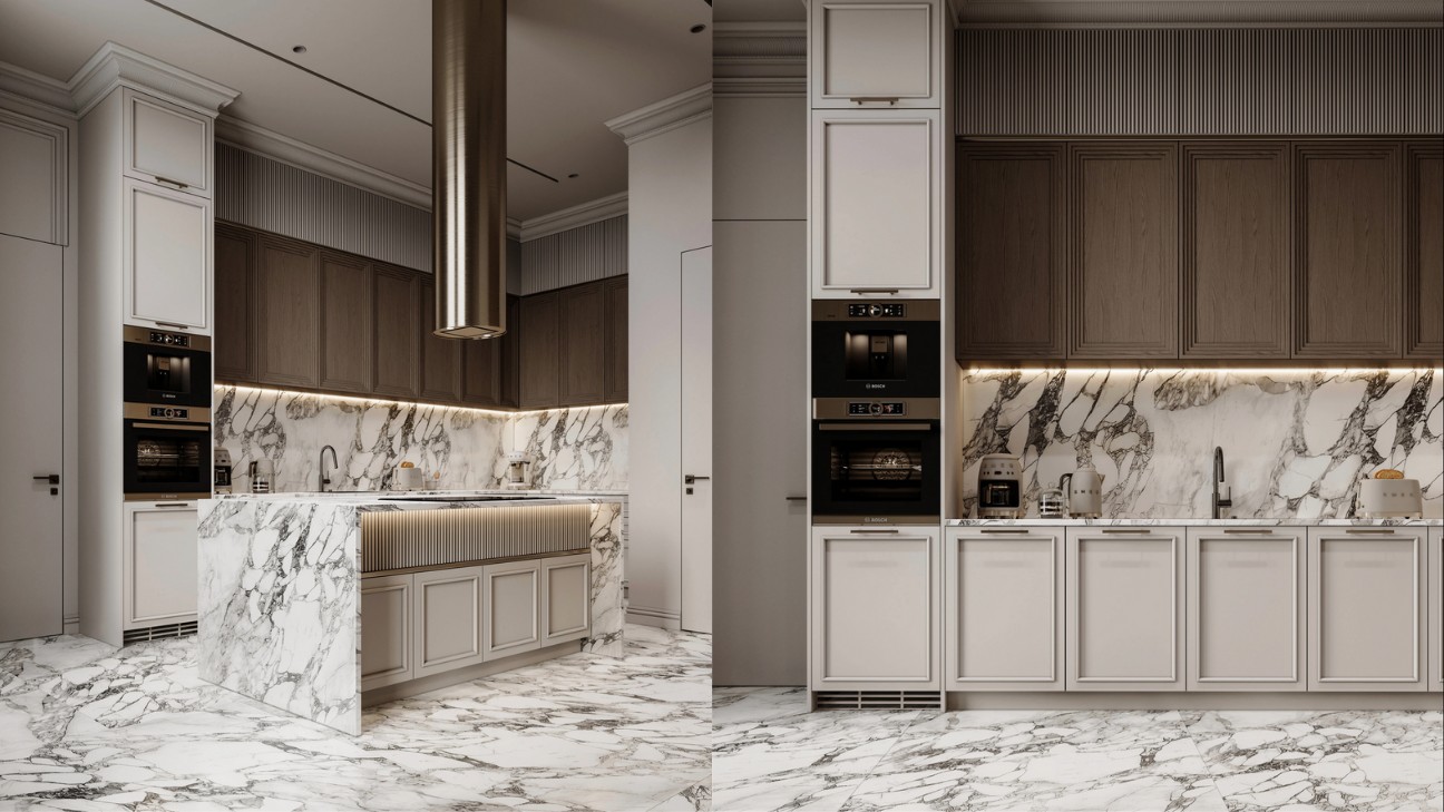 Thi công đá bàn bếp đẹp hiện đại