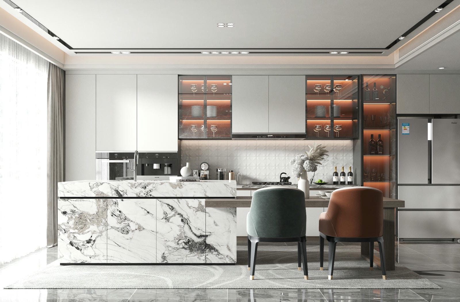 Thiết kế bếp chữ i Thiết kế bếp chữ i