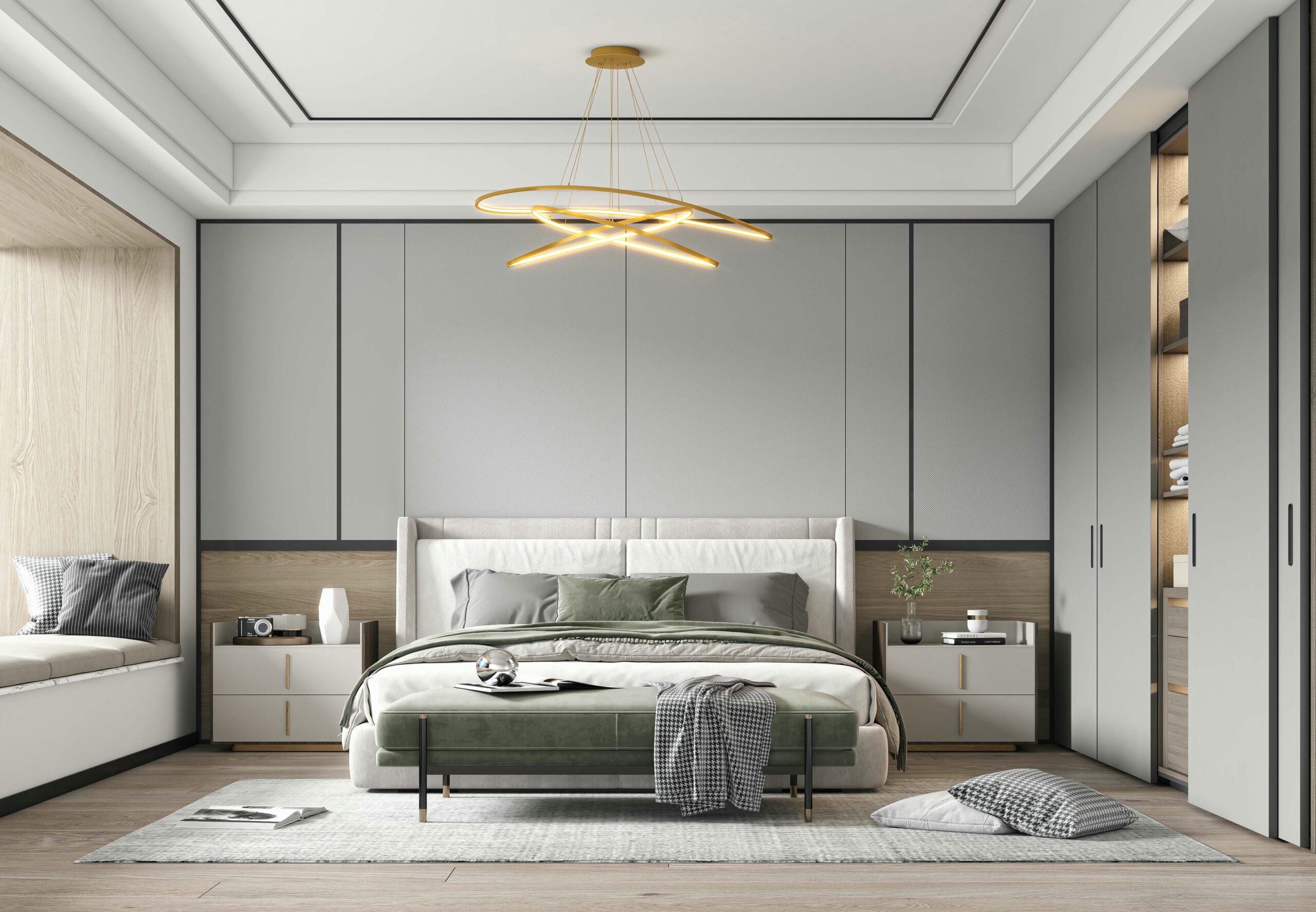 Thiết kế nội thất phòng ngủ ấm áp hiện đại Thiết kế nội thất phòng ngủ ấm áp hiện đại