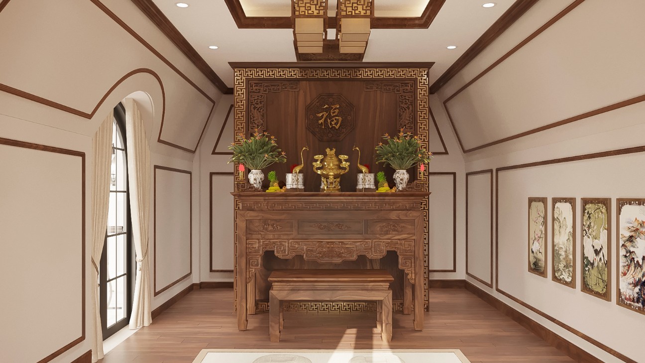 Thiết kế phòng thờ nhỏ đa chức năng tiết kiệm không gian Thiết kế phòng thờ nhỏ đa chức năng tiết kiệm không gian