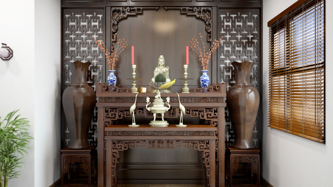 Thiết kế phòng thờ nhỏ phong cách tối giản hiện đại Thiết kế phòng thờ nhỏ phong cách tối giản hiện đại