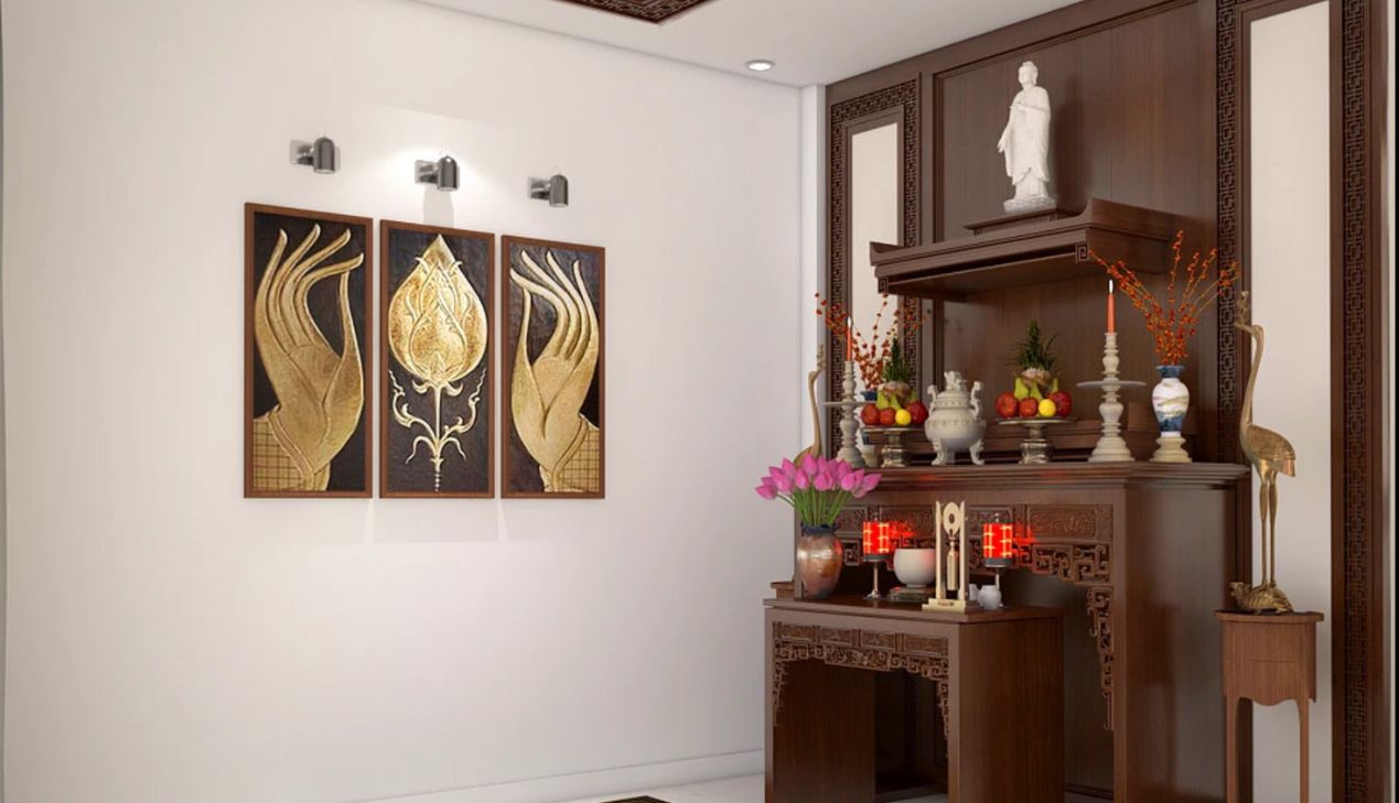 Thiết kế phòng thờ tối giản