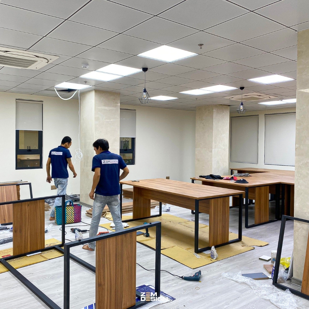 Thiết kế thi công nội thất bàn làm việc cho văn phòng 02 Thiết kế thi công nội thất bàn làm việc cho văn phòng 02