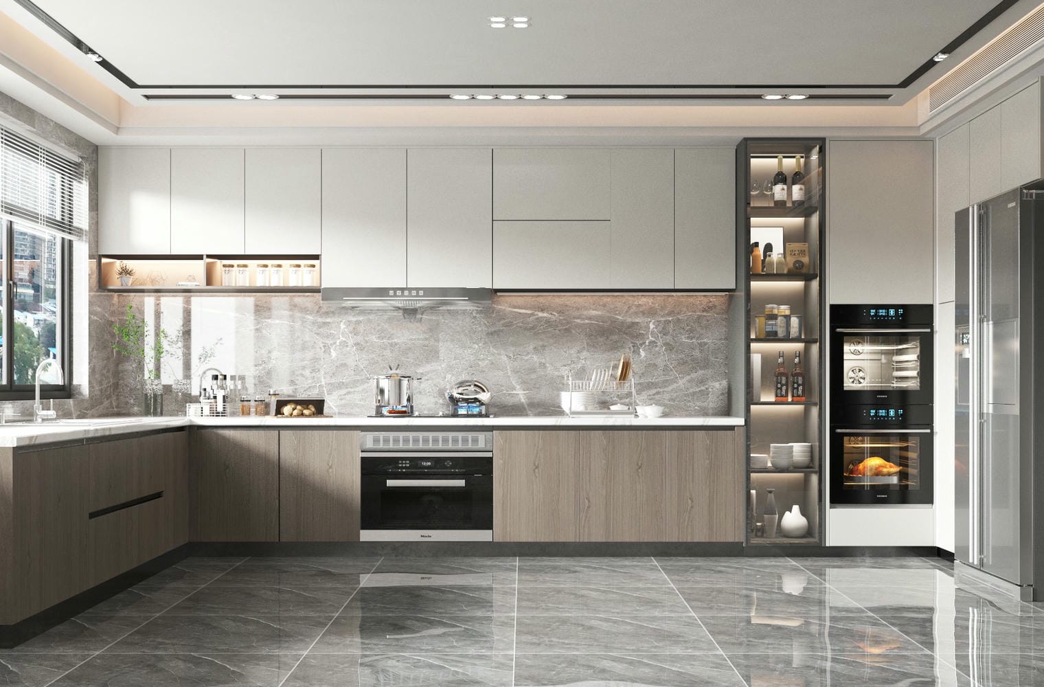Thiết kế tủ bếp chữ L đa năng Thiết kế tủ bếp chữ L đa năng