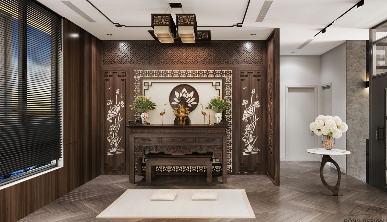 Thiết kế vách ngăn phòng thờ