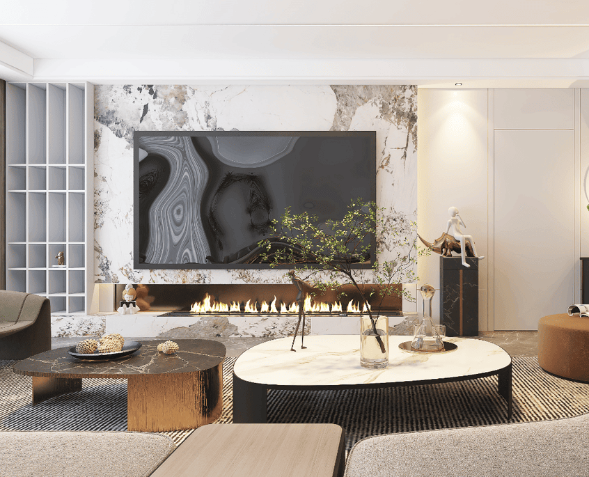 Thiết kế vách Tivi phòng khách hiện đại năm 2025 Thiết kế vách Tivi phòng khách hiện đại năm 2025