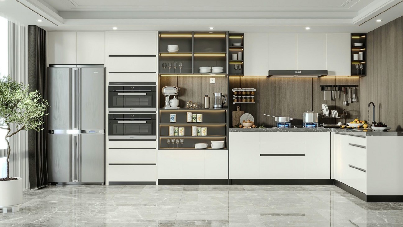 Tủ bếp chọn gỗ HDF chắc chắn bền bỉ