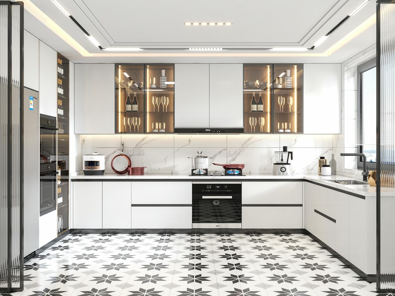 Tủ bếp chữ L đẹp Tủ bếp chữ L đẹp